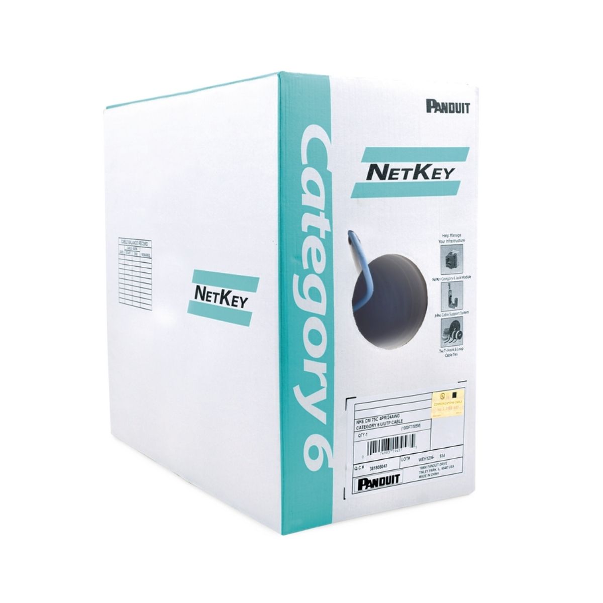 Bobina Panduit NUC6C04BU-FE – Cable Horizontal UTP Cat6 / 4 Pares / 305 m / Azul - Image 4