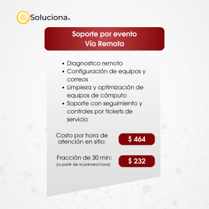 Soporte por Evento Vía Remota